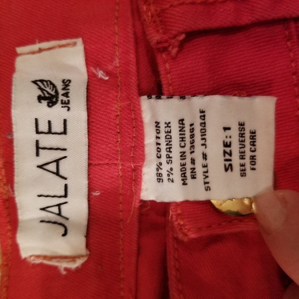 Red skinny low rise jeans - Picture 4 of 8